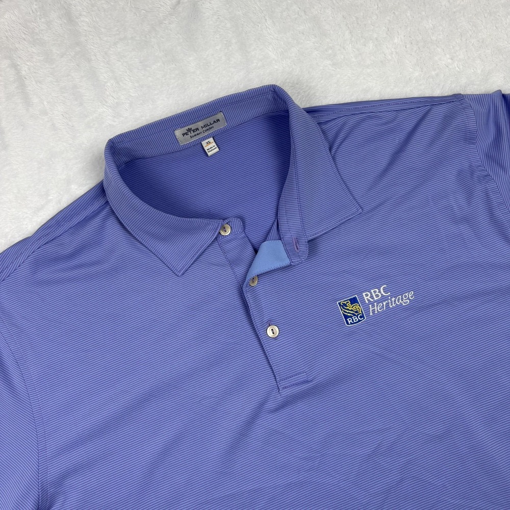 Peter Millar Polo Shirt Mens XL Purple Short Sleeve Summer Comfort Polyester